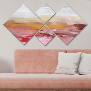 Set 4 tablouri decorative, 4MDF1056546683, MDF, Imprimat UV, Multicolor imagine