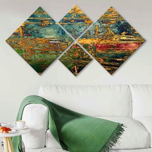 Set 4 tablouri decorative, 4MDF10944245, MDF, Imprimat UV, Multicolor imagine