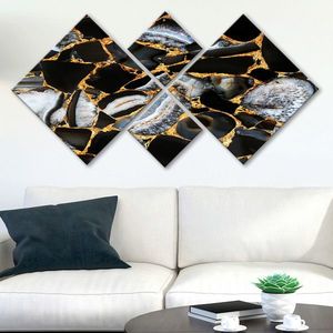 Set 4 tablouri decorative, 4MDF1096423568, MDF, Imprimat UV, Multicolor imagine
