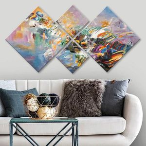 Set 4 tablouri decorative, 4MDF1099772342, MDF, Imprimat UV, Multicolor imagine