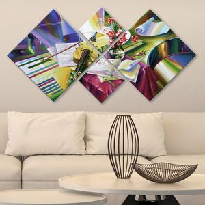 Set 4 tablouri decorative, 4MDF1105735442, MDF, Imprimat UV, Multicolor imagine