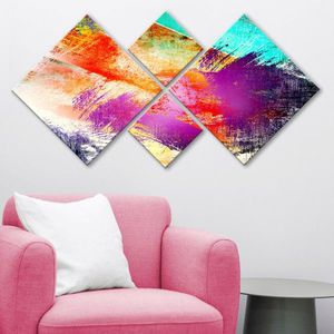 Set 4 tablouri decorative, 4MDF112001639, MDF, Imprimat UV, Multicolor imagine