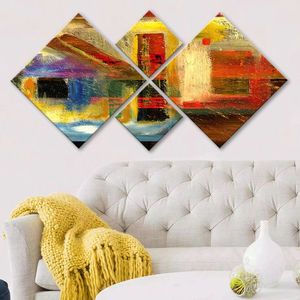 Set 4 tablouri decorative, 4MDF115681849, MDF, Imprimat UV, Multicolor imagine