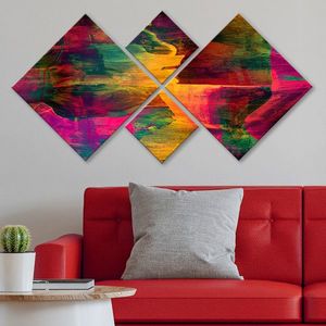 Set 4 tablouri decorative, 4MDF11661780, MDF, Imprimat UV, Multicolor imagine