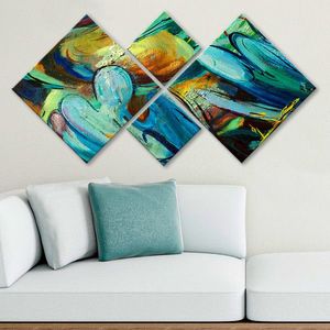 Set 4 tablouri decorative, 4MDF119511946, MDF, Imprimat UV, Multicolor imagine