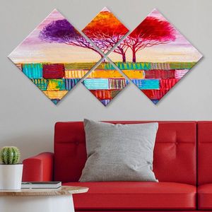 Set 4 tablouri decorative, 4MDF1238354392, MDF, Imprimat UV, Multicolor imagine