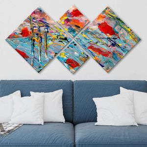 Set 4 tablouri decorative, 4MDF1266808, MDF, Imprimat UV, Multicolor imagine