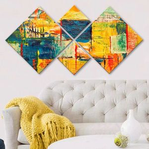Set 4 tablouri decorative, 4MDF1269968, MDF, Imprimat UV, Multicolor imagine