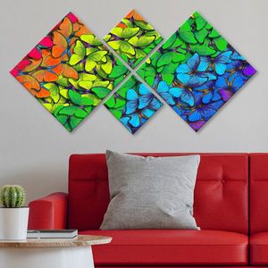 Set 4 tablouri decorative, 4MDF1270004971, MDF, Imprimat UV, Multicolor imagine