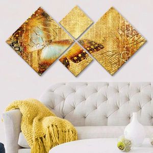 Set 4 tablouri decorative, 4MDF12768063, MDF, Imprimat UV, Multicolor imagine