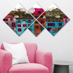 Set 4 tablouri decorative, 4MDF128063447, MDF, Imprimat UV, Multicolor imagine