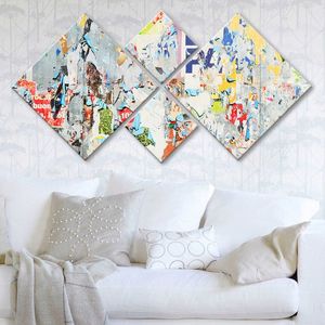 Set 4 tablouri decorative, 4MDF128366705, MDF, Imprimat UV, Multicolor imagine