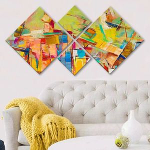 Set 4 tablouri decorative, 4MDF129236510, MDF, Imprimat UV, Multicolor imagine