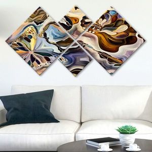 Set 4 tablouri decorative, 4MDF1302490105, MDF, Imprimat UV, Multicolor imagine