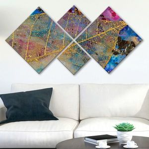 Set 4 tablouri decorative, 4MDF132235490, MDF, Imprimat UV, Multicolor imagine