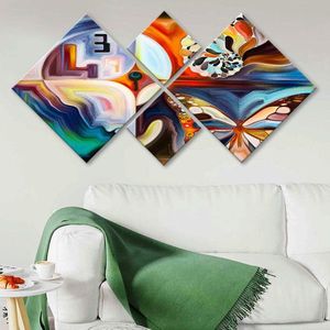 Set 4 tablouri decorative, 4MDF1327589420, MDF, Imprimat UV, Multicolor imagine
