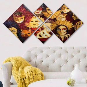 Set 4 tablouri decorative, 4MDF136447223, MDF, Imprimat UV, Multicolor imagine