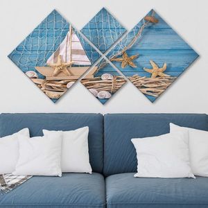 Set 4 tablouri decorative, 4MDF141633835, MDF, Imprimat UV, Multicolor imagine