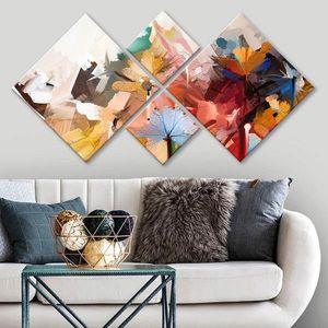 Set 4 tablouri decorative, 4MDF1421588795, MDF, Imprimat UV, Multicolor imagine