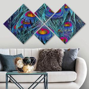 Set 4 tablouri decorative, 4MDF142339279, MDF, Imprimat UV, Multicolor imagine
