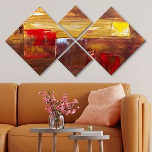 Set 4 tablouri decorative, 4MDF1427684, MDF, Imprimat UV, Multicolor imagine