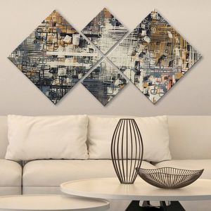 Set 4 tablouri decorative, 4MDF1448614754, MDF, Imprimat UV, Multicolor imagine