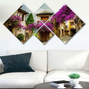 Set 4 tablouri decorative, 4MDF145666070, MDF, Imprimat UV, Multicolor imagine