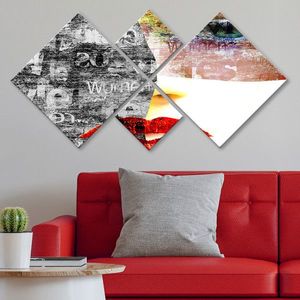 Set 4 tablouri decorative, 4MDF1530333083, MDF, Imprimat UV, Multicolor imagine