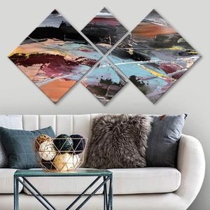 Set 4 tablouri decorative, 4MDF1594167427, MDF, Imprimat UV, Multicolor imagine
