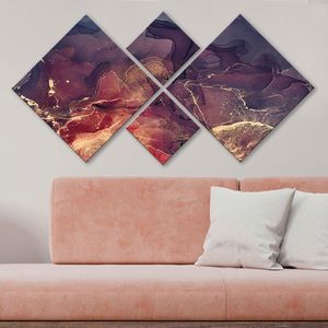 Set 4 tablouri decorative, 4MDF1608330265, MDF, Imprimat UV, Multicolor imagine