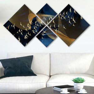 Set 4 tablouri decorative, 4MDF1613486227, MDF, Imprimat UV, Multicolor imagine