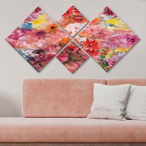 Set 4 tablouri decorative, 4MDF161623715, MDF, Imprimat UV, Multicolor imagine