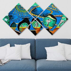 Set 4 tablouri decorative, 4MDF163361375, MDF, Imprimat UV, Multicolor imagine