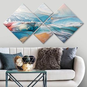 Set 4 tablouri decorative, 4MDF1660425874, MDF, Imprimat UV, Multicolor imagine