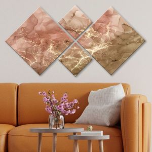 Set 4 tablouri decorative, 4MDF1663057345, MDF, Imprimat UV, Multicolor imagine