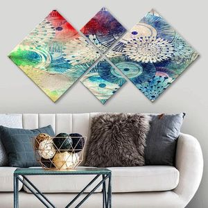 Set 4 tablouri decorative, 4MDF170244950, MDF, Imprimat UV, Multicolor imagine