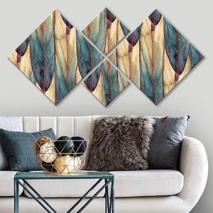 Set 4 tablouri decorative, 4MDF1711530928, MDF, Imprimat UV, Multicolor imagine
