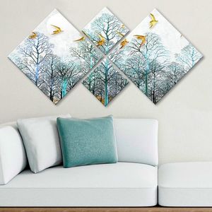 Set 4 tablouri decorative, 4MDF1715299114, MDF, Imprimat UV, Multicolor imagine