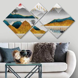 Set 4 tablouri decorative, 4MDF1722625714, MDF, Imprimat UV, Multicolor imagine