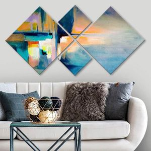 Set 4 tablouri decorative, 4MDF1726812445, MDF, Imprimat UV, Multicolor imagine