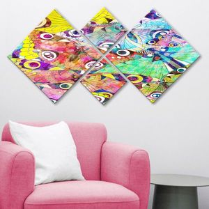 Set 4 tablouri decorative, 4MDF172686509, MDF, Imprimat UV, Multicolor imagine
