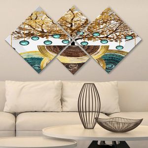 Set 4 tablouri decorative, 4MDF1730800570, MDF, Imprimat UV, Multicolor imagine