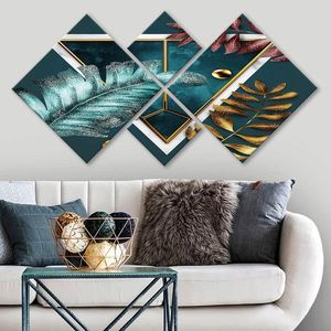 Set 4 tablouri decorative, 4MDF1730827432, MDF, Imprimat UV, Multicolor imagine