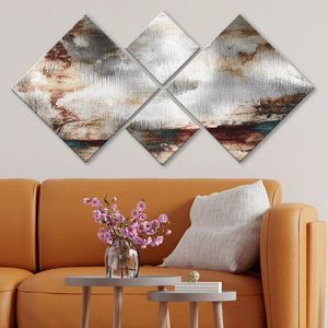 Set 4 tablouri decorative, 4MDF180525719, MDF, Imprimat UV, Multicolor imagine