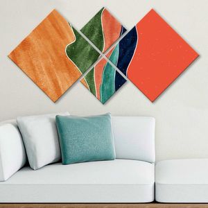 Set 4 tablouri decorative, 4MDF18268292331, MDF, Imprimat UV, Multicolor imagine