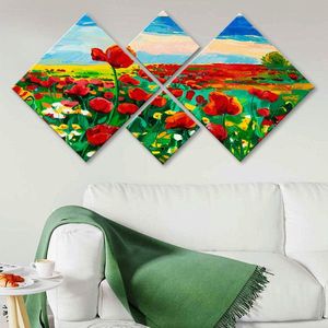 Set 4 tablouri decorative, 4MDF18370705, MDF, Imprimat UV, Multicolor imagine