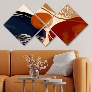 Set 4 tablouri decorative, 4MDF18504977082, MDF, Imprimat UV, Multicolor imagine