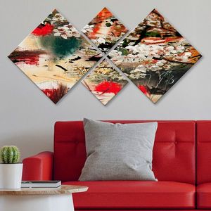 Set 4 tablouri decorative, 4MDF187362956, MDF, Imprimat UV, Multicolor imagine