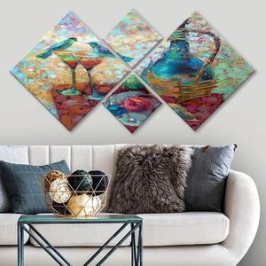 Set 4 tablouri decorative, 4MDF188401850, MDF, Imprimat UV, Multicolor imagine