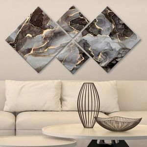 Set 4 tablouri decorative, 4MDF1931783480, MDF, Imprimat UV, Multicolor imagine